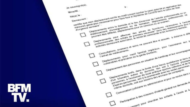 Allègement du confinement: une nouvelle attestation à télécharger