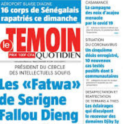 Absence du journal «Le Témoin» des kiosques depuis lundi: Les raisons connues Absence du journal «Le Témoin» des kiosques depuis lundi: Les raisons connues