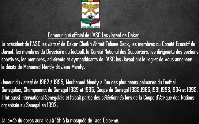 Dernière Minute : Le Football sénégalais encore en deuil, Décès de l’ancien international … Dernière Minute : Le Football sénégalais encore en deuil, Décès de l’ancien international …