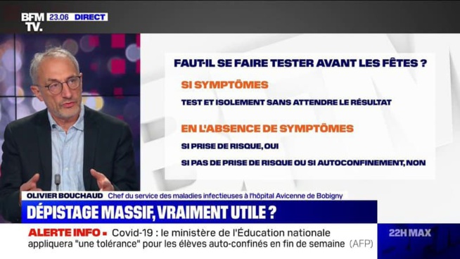 Covid-19: selon le Pr Olivier Bouchaud, "le test doit être entouré d'une stratégie"