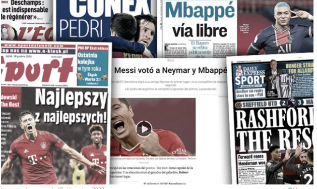 L'Espagne s'étonne du vote de Messi à FIFA The Best, Lewandowski porté en héros en Pologne