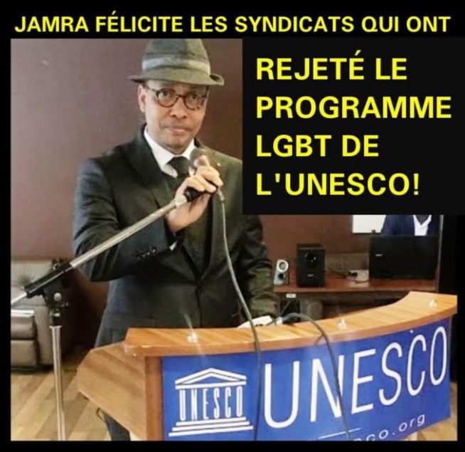 REJET CATÉGORIQUE du module « sexualité » de l’UNESCO, qui promeut L’H0MOS*XUALITÉ à l’École : JAMRA SALUE LA VIGILANCE DES SYNDICALISTES DU G7 REJET CATÉGORIQUE du module « sexualité » de l’UNESCO, qui promeut L’H0MOS*XUALITÉ à l’École : JAMRA SALUE LA VIGILANCE DES SYNDICALISTES DU G7