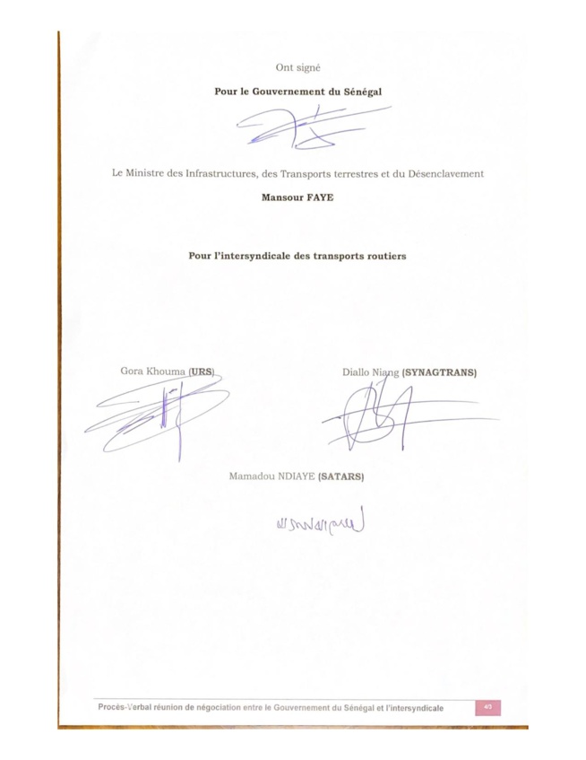 Fin de Grève des camionneurs/Corruption, tracasseries ( Documents )