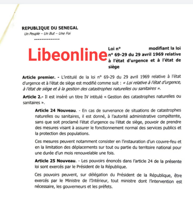 Modification de la loi relative à l'état d'urgence: Les députés convoqués ce lundi Modification de la loi relative à l'état d'urgence: Les députés convoqués ce lundi