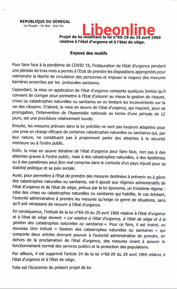 Modification de la loi relative à l'état d'urgence: Les députés convoqués ce lundi