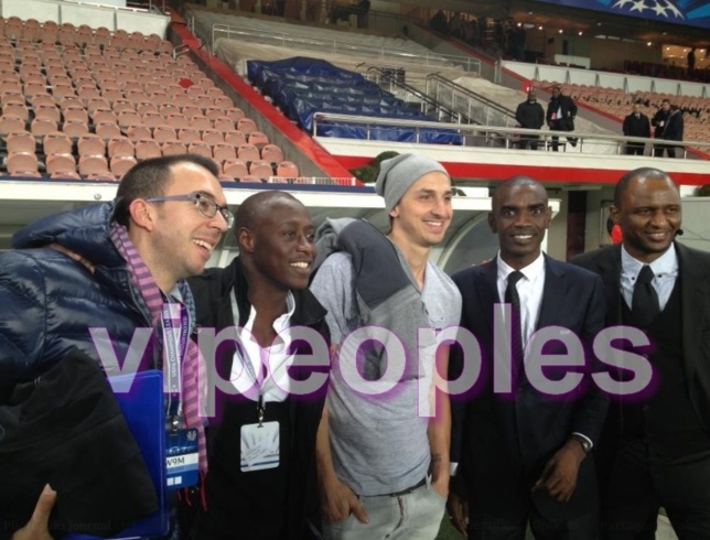  FADIGA, ZLATAN , VIERA et ABOUBACRY BA au Parc des Princes avec le PSG