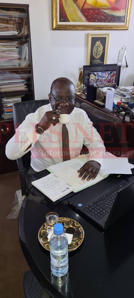 Le Président Mbagnick Diop très tôt ce matin au bureau pour préparer le Conseil D'administration de l'ANAQ - Sup