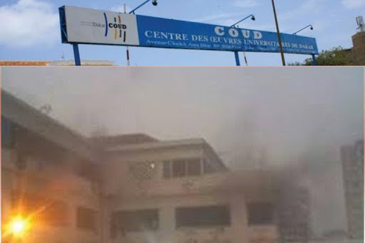 Dernière minute : Incendie au Pavillon A de l’UCAD après des tirs de gaz lacrymogènes Dernière minute : Incendie au Pavillon A de l’UCAD après des tirs de gaz lacrymogènes