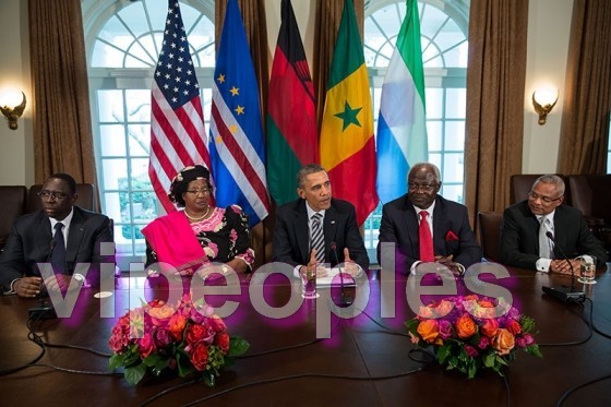 Barack Obama reçoit Macky Sall dans la salle du Cabinet de la Maison Blanche à Washington