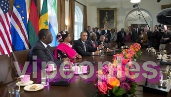 Barack Obama reçoit Macky Sall dans la salle du Cabinet de la Maison Blanche à Washington