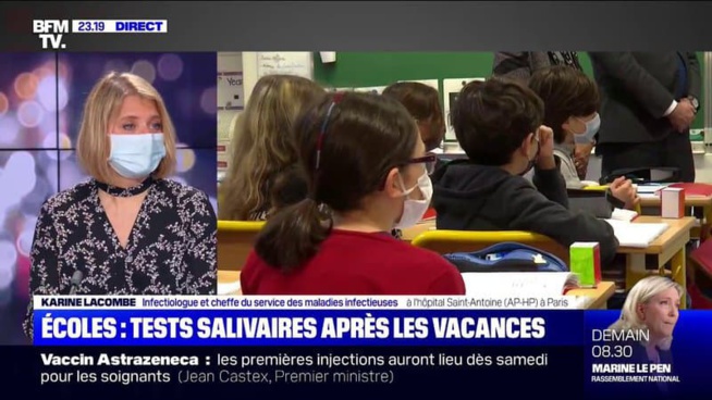Pour Karine Lacombe, les tests salivaires vont représenter "une vraie avancée" pour le dépistage du Covid-19 Pour Karine Lacombe, les tests salivaires vont représenter "une vraie avancée" pour le dépistage du Covid-19