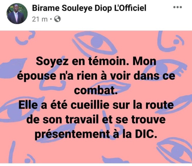 Affaire Adji Sarr–Sonko : les raisons de l’arrestation de l’épouse de Birame Soulèye Diop dévoilées Affaire Adji Sarr–Sonko : les raisons de l’arrestation de l’épouse de Birame Soulèye Diop dévoilées