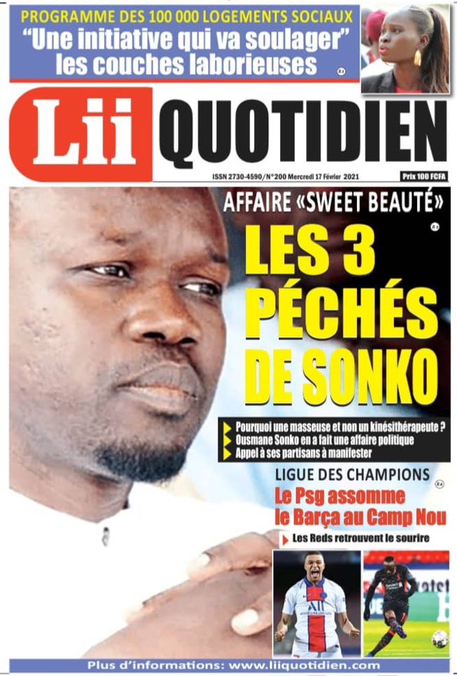 Affaire Sweet Beauty - Les trois pêchés de Ousmane Sonko sont... Affaire Sweet Beauty - Les trois pêchés de Ousmane Sonko sont...