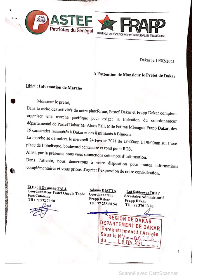Lutte contre le Coronavirus : Le préfet de Dakar interdit toute manifestation Lutte contre le Coronavirus : Le préfet de Dakar interdit toute manifestation