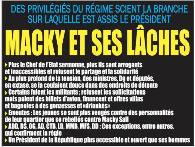 Régime de Macky Sall : Un Président victime d’ingratitude au sein de ses protégés Régime de Macky Sall : Un Président victime d’ingratitude au sein de ses protégés