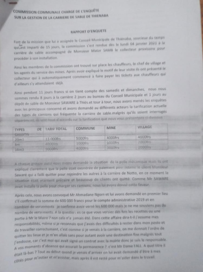 Commune de Thiénaba : détournement de derniers publics à la carrière de sable Commune de Thiénaba : détournement de derniers publics à la carrière de sable