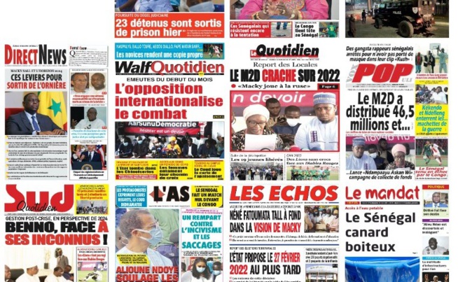 Actu Kiosque : Les Unes des journaux : Élections locales : l’état propose 2022, le M2D dit niet, les “Lions” accrochés par le Congo…au menu