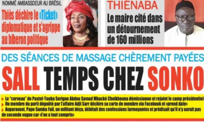 Actu-Kiosque: Les Unes des quotidiens : DÉTHIÉ fall met du sable dans Mbourou akk Soow, Démission Chez les patriotes, front de guerre Madiambal/Juge Teliko, football les lions… Actu-Kiosque: Les Unes des quotidiens : DÉTHIÉ fall met du sable dans Mbourou akk Soow, Démission Chez les patriotes, front de guerre Madiambal/Juge Teliko, football les lions…