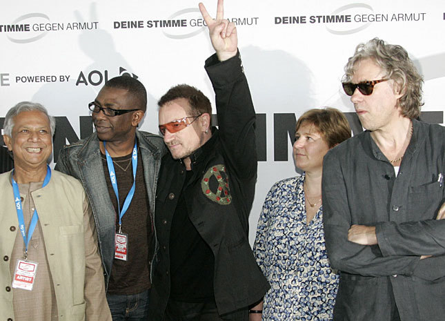 Youssou Ndour, Bono, Claudia Warning et Bob Geldof