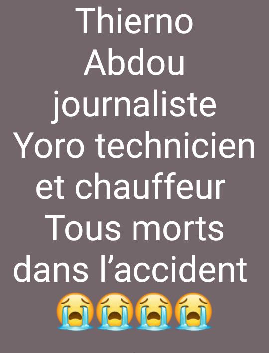 Urgent : Les détails de l’accident qui a couté la mort de trois journalistes de leral sur la route Urgent : Les détails de l’accident qui a couté la mort de trois journalistes de leral sur la route
