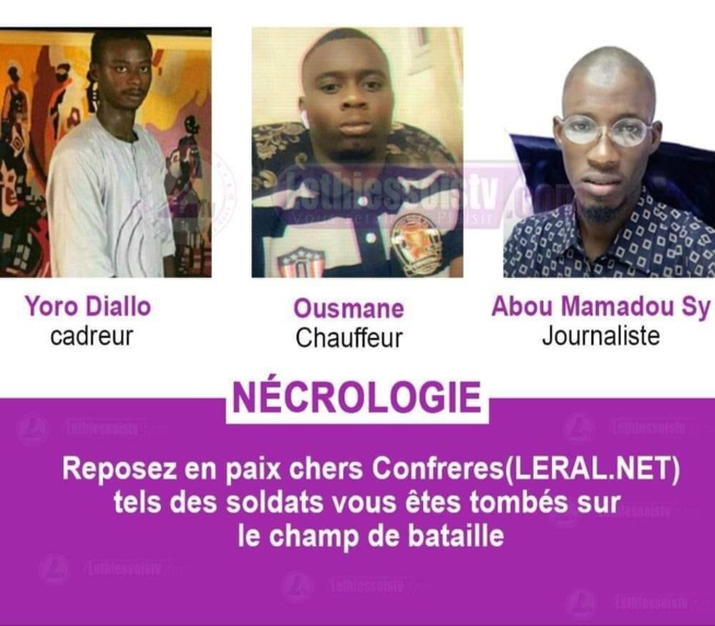 Levée du corps des agents de Leral: Ce sera demain mercredi à 10h, à l’Hôpital Principal Levée du corps des agents de Leral: Ce sera demain mercredi à 10h, à l’Hôpital Principal