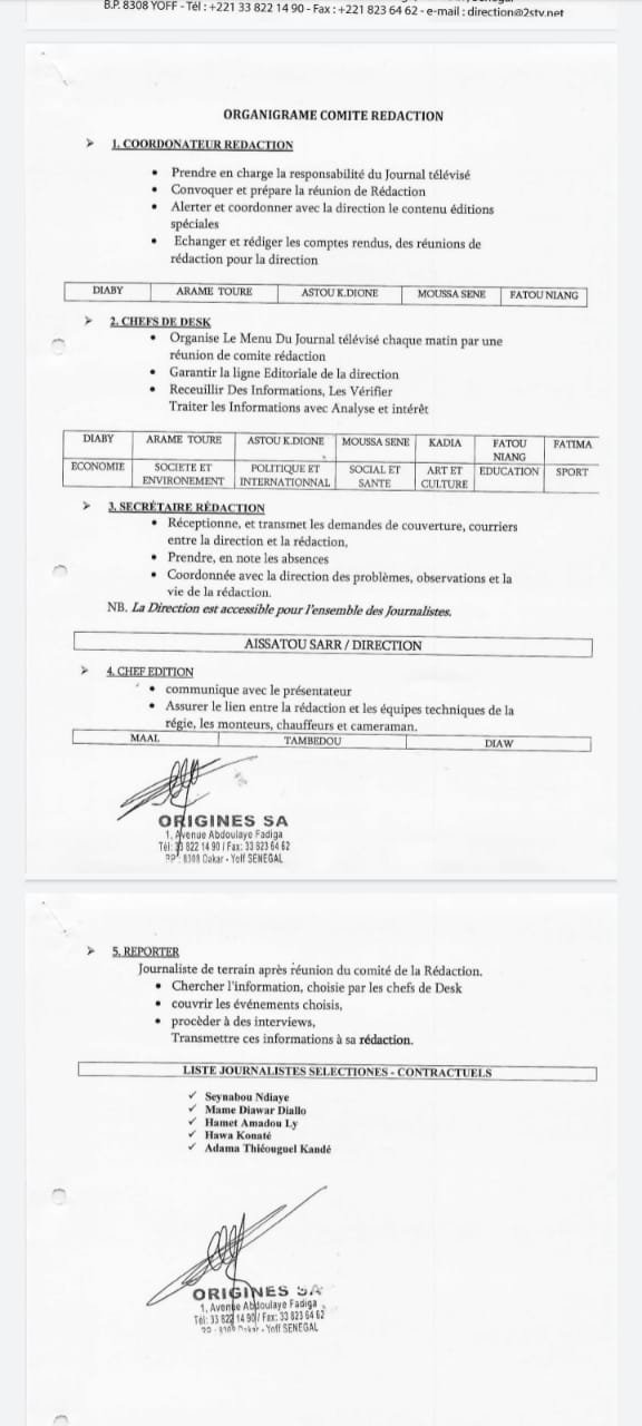 Document : Voici pourquoi Cheikh Diaby a démissionné de la 2S TV !