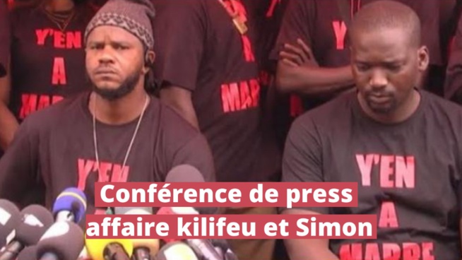Conférence de presse Y' en à marre: Affaire trafic de visas et migrants kilifeu et SimonThiat Y'en à marre brandit des menaces sur Macky Sall