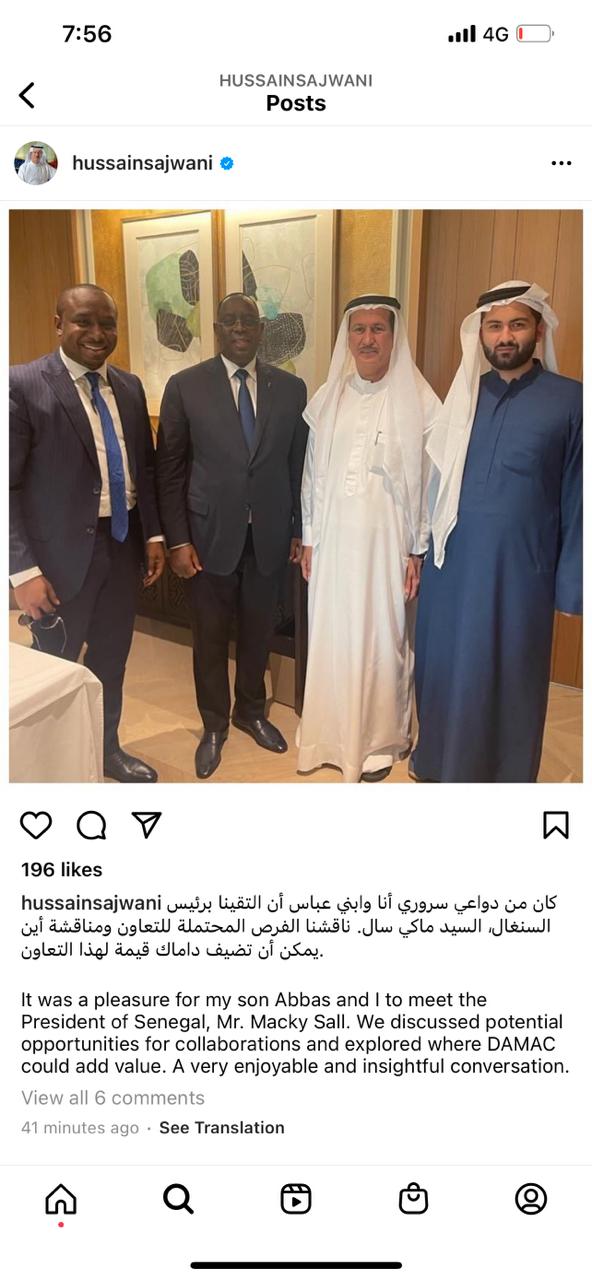 FORUM DE DUBAI: L'opérateur économique Elimane Lam vient de signer une convention avec la société  DAMAC de Hussain Sajwani,le plus riche homme d'affaire a à Dubai
