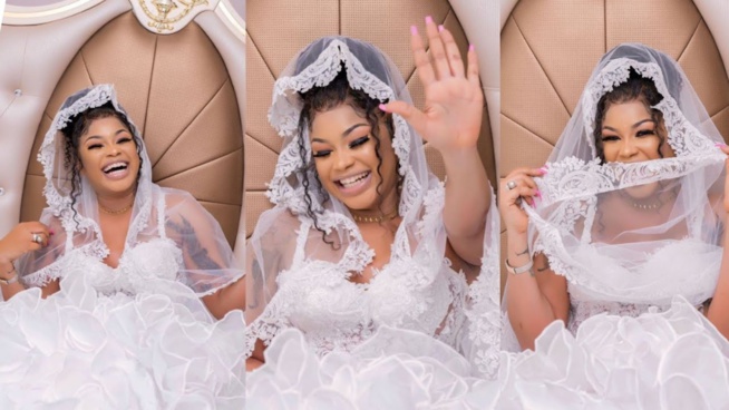 URGENT: Marichou toute heureuse dans sa robe de mariée en mode shoting URGENT: Marichou toute heureuse dans sa robe de mariée en mode shoting