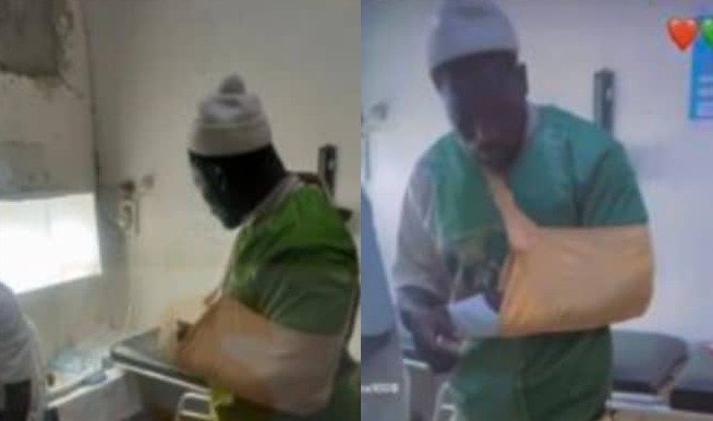 Lutte/Fractures des doigts : Les images de Boy Niang à l’hôpital de Grand Yoff Lutte/Fractures des doigts : Les images de Boy Niang à l’hôpital de Grand Yoff