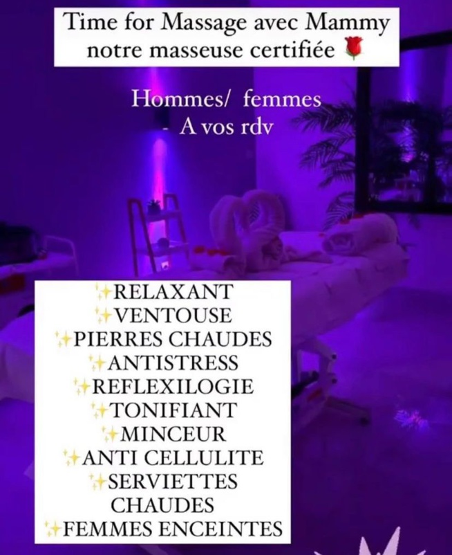 URGENT: Voici les types de massages à OMNYSENS BEAUTE& SANTE Place de l'indépendance Tel 338233985.