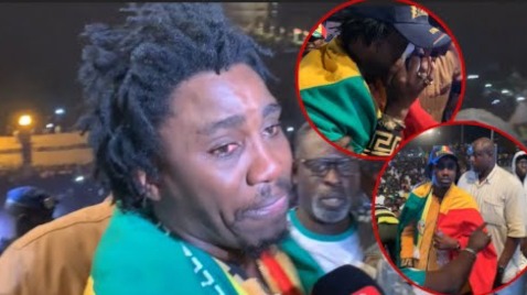 Emouvants Les larmes de Wally Seck après la victoire des lions du Senegal" alhamdoulilah yalla"