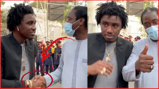 Reconciliation Wally Seck et Mame Goor Diakaza devant le palais après la victoire des lions...