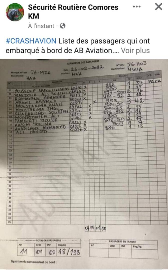 Vendredi noir au Comores avec la visite de MACKY SALL : un avion de la compagnie AB Aviation porté disparu Vendredi noir au Comores avec la visite de MACKY SALL : un avion de la compagnie AB Aviation porté disparu