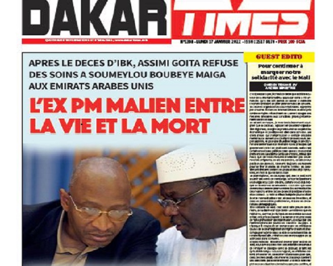 « Après le décès d’ IBK, Assimi Goita refuse à Soumeylou Boubeye Maiga des soins aux Emirats Arabes Unis » alertait Dakartimes « Après le décès d’ IBK, Assimi Goita refuse à Soumeylou Boubeye Maiga des soins aux Emirats Arabes Unis » alertait Dakartimes