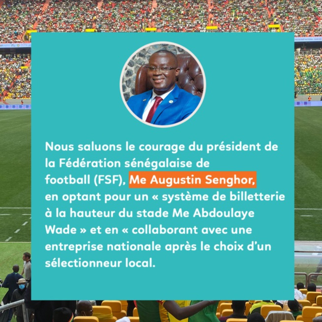 Sénégal-Egypte / 600 millions de recettes collectées : Avec son choix sur Diotali, Me Augustin Senghor promeut l’entreprise locale