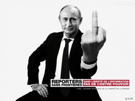 Le président russe Vladimir Poutine vous fait un doigt d'honneur