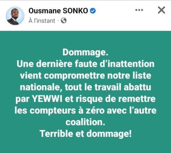 Le 08 juin 2022 marquera la fin du monstre Ousmane Sonko (Abdoulaye Mamadou Guissé)