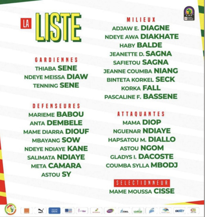 CAN 2022 : la liste des 26 Lionnes retenues CAN 2022 : la liste des 26 Lionnes retenues