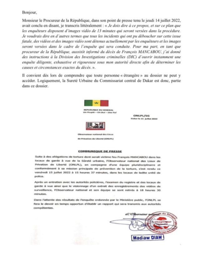 Décès de François Mancabou - Visionnage de la vidéo de 13 mn : les avocats à la défense décèlent des manquements graves… Décès de François Mancabou - Visionnage de la vidéo de 13 mn : les avocats à la défense décèlent des manquements graves…
