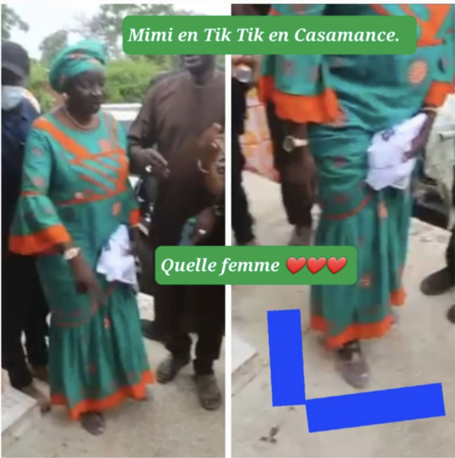 En image : Mimi Touré avec ses "Tik Tik" en Casamance