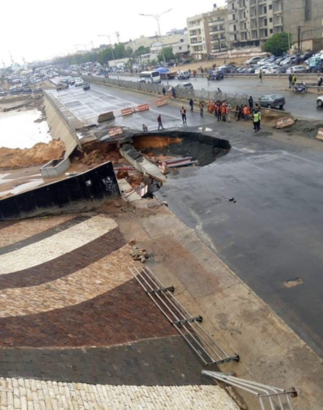 Journée pluvieuse : dommages collatéraux à Patte d'Oie des travaux du BRT, sous tutelle chinoise Journée pluvieuse : dommages collatéraux à Patte d'Oie des travaux du BRT, sous tutelle chinoise