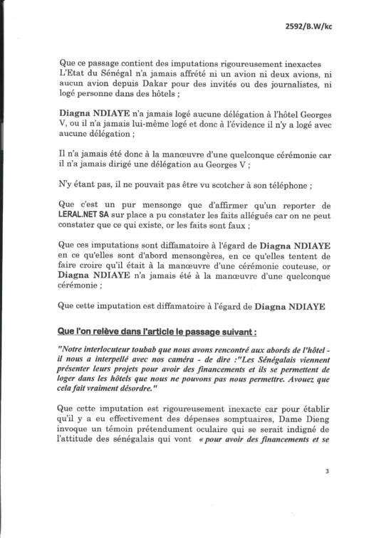Leral.net traîné en justice pour avoir dit NON à Diagna Ndiaye Leral.net traîné en justice pour avoir dit NON à Diagna Ndiaye
