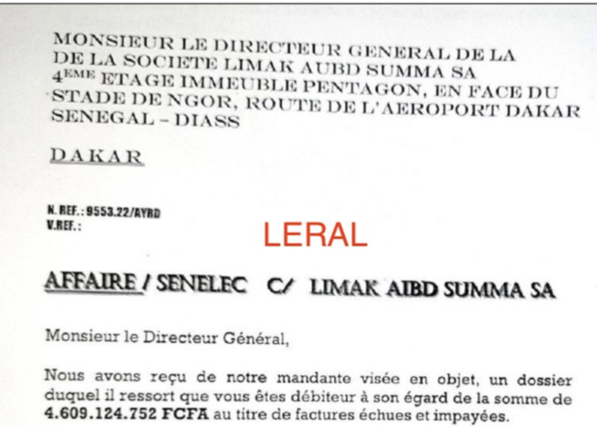 Dette de près de 5 milliards FCFA : C’est la Société Limak Summa sise à l’AIDB qui avait reçu une injonction Dette de près de 5 milliards FCFA : C’est la Société Limak Summa sise à l’AIDB qui avait reçu une injonction