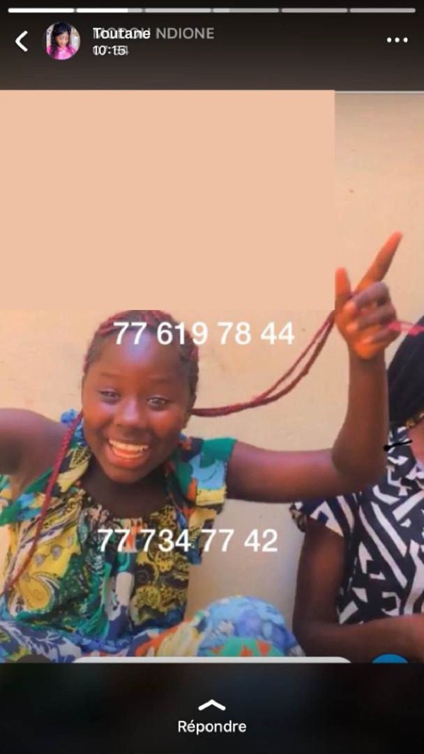 Thiaroye: Cette fillette de 12 ans, Méré NDIAYE, a disparu depuis le 13 août 2022 (photo+téléphone) Thiaroye: Cette fillette de 12 ans, Méré NDIAYE, a disparu depuis le 13 août 2022 (photo+téléphone)