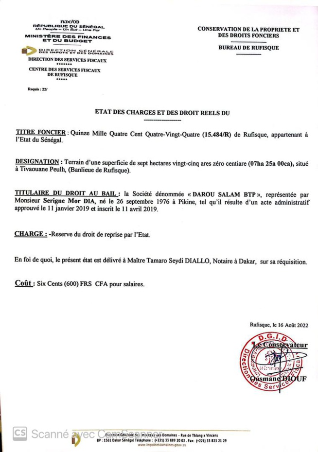 Toute la vérité sur l’affaire Amina Sanghot et les frères de Abdoulaye Dia Senico, Mor et Moustapha ( Documents ) Toute la vérité sur l’affaire Amina Sanghot et les frères de Abdoulaye Dia Senico, Mor et Moustapha ( Documents )