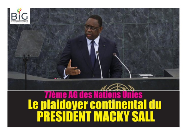 77ème AG des Nations Unies Le plaidoyer continental du Président Macky Sall