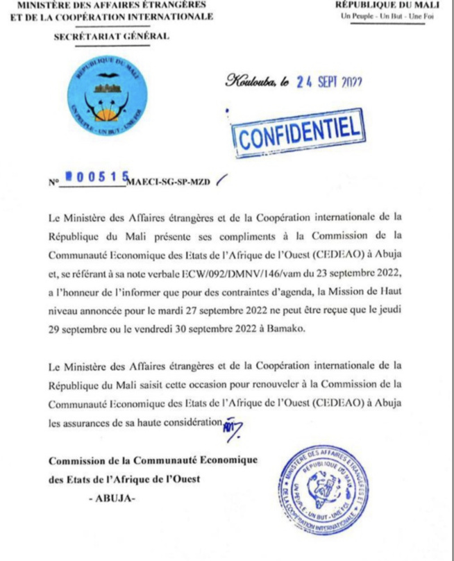 Mali: Goita repousse la visite de Macky Sall et de la CEDEAO