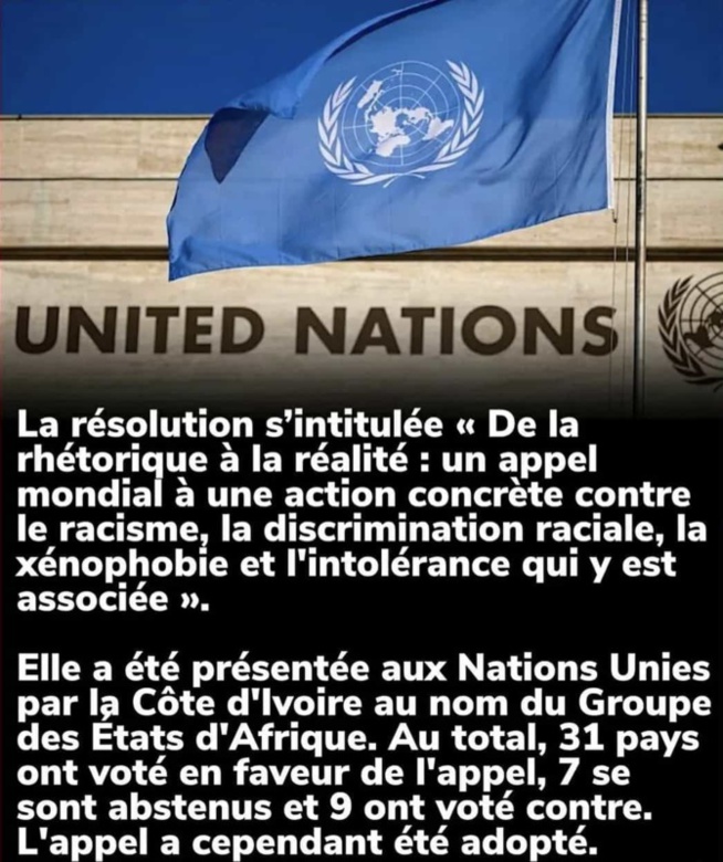 Lutte contre le racisme : Les Etats-Unis, la France, l’Angleterre, l’Allemagne et 5 autres pays occidentaux votent contre Lutte contre le racisme : Les Etats-Unis, la France, l’Angleterre, l’Allemagne et 5 autres pays occidentaux votent contre