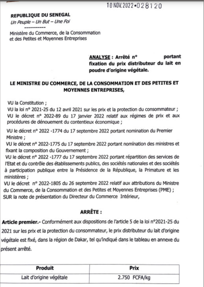 Baisse des prix: La mesure entre en vigueur ce samedi à 00h (Documents) Baisse des prix: La mesure entre en vigueur ce samedi à 00h (Documents)